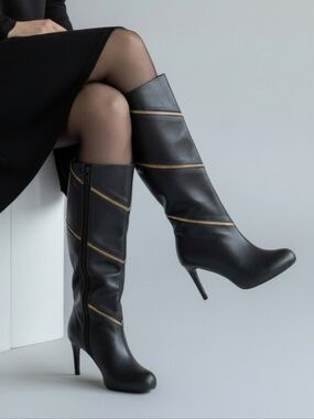 Thalia Sodi Zipper Stiletto Heel Boots